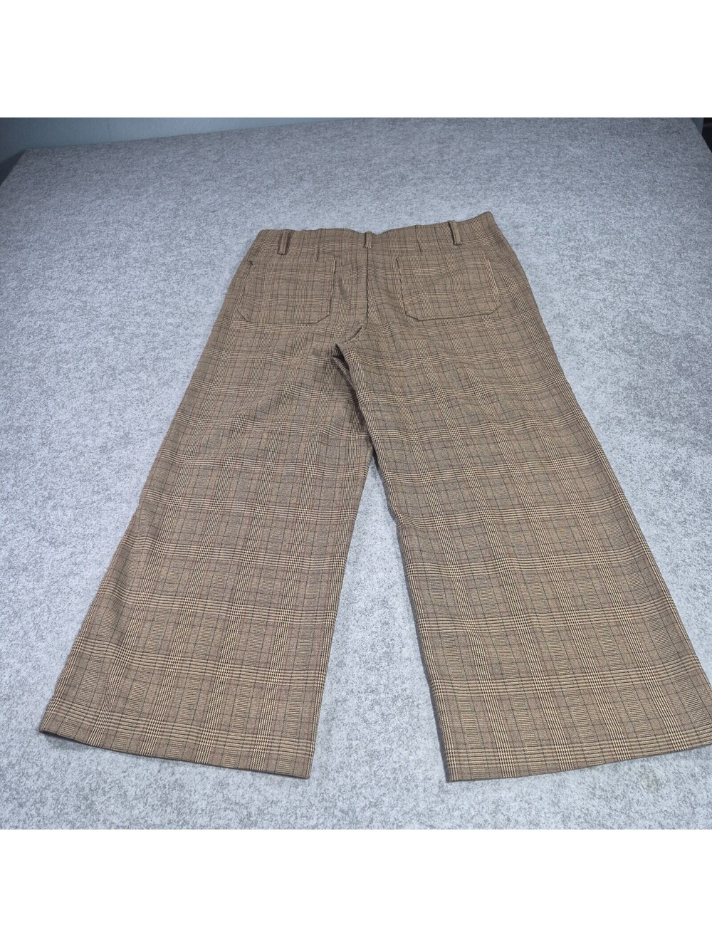 Jules & Leopold Brown Plaid Wide Leg Trousers Sz XL Business Casual Stretchy - Picture 13 of 13